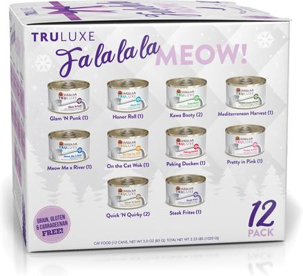 TruLuxe Fa La La La Meow Variety Pack Canned Cat Food, 3-oz can, case of 12