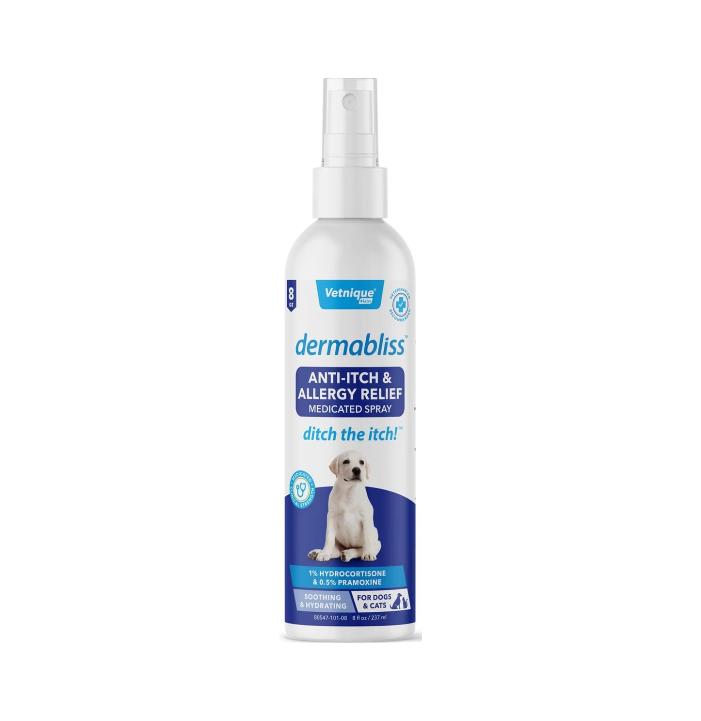 Vetnique Labs, Spray para aliviar la picazón y las alergias, para perros y gatos, 2 opc.