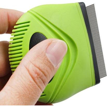 Grazer Travel Grooming Cat & Dog Flea & Tick Comb, Green