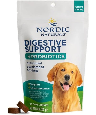 Nordic Naturals, Digestive Support and Probiotics para Perros .30 chews.