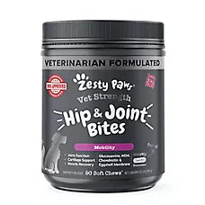 Vet Strength Hip & Joint Supplement, sabor Res y Tocino. 90 chews.