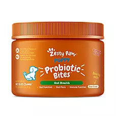 Probiotic Bites para Cachorros, Gut Health & Gut Flora, sabor Calabaza. 90 chews.