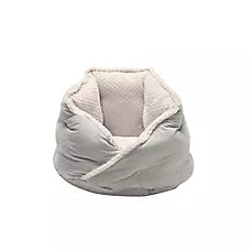 REV Cama Minky Faux Fur & Velvet Calming Hug Bed - Pink, Gray, Small, Medium para Mascotas - FurHaven Pet
