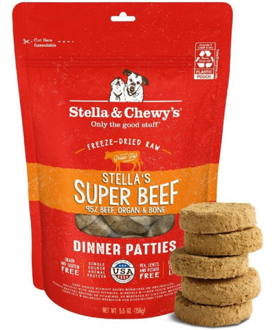 Stella & Chewy's, Dinner Patties Stella’s Super Beef Freeze-Dried. 156, 397 y 709 gr.