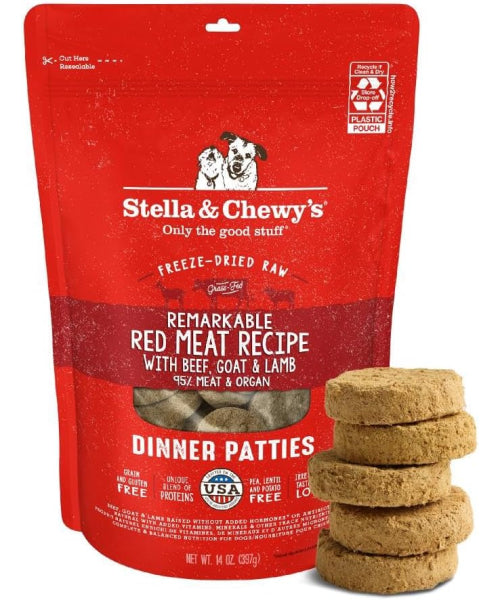 Stella & Chewy's, Dinner Patties Red Meat Blend Freeze-Dried. 156 y 397 gr.