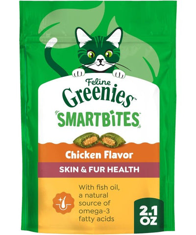 Greenies, Feline Smartbites Skin and Fur sabor Pollo. 3 tamaños