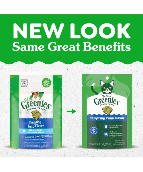 Greenies, Feline Natural Dental Cat Treats, Tempting Tuna. 3 sabores