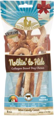 Nothin' To Hide Mini Candy Cane Chicken Flavor Dog Chews, 6 count