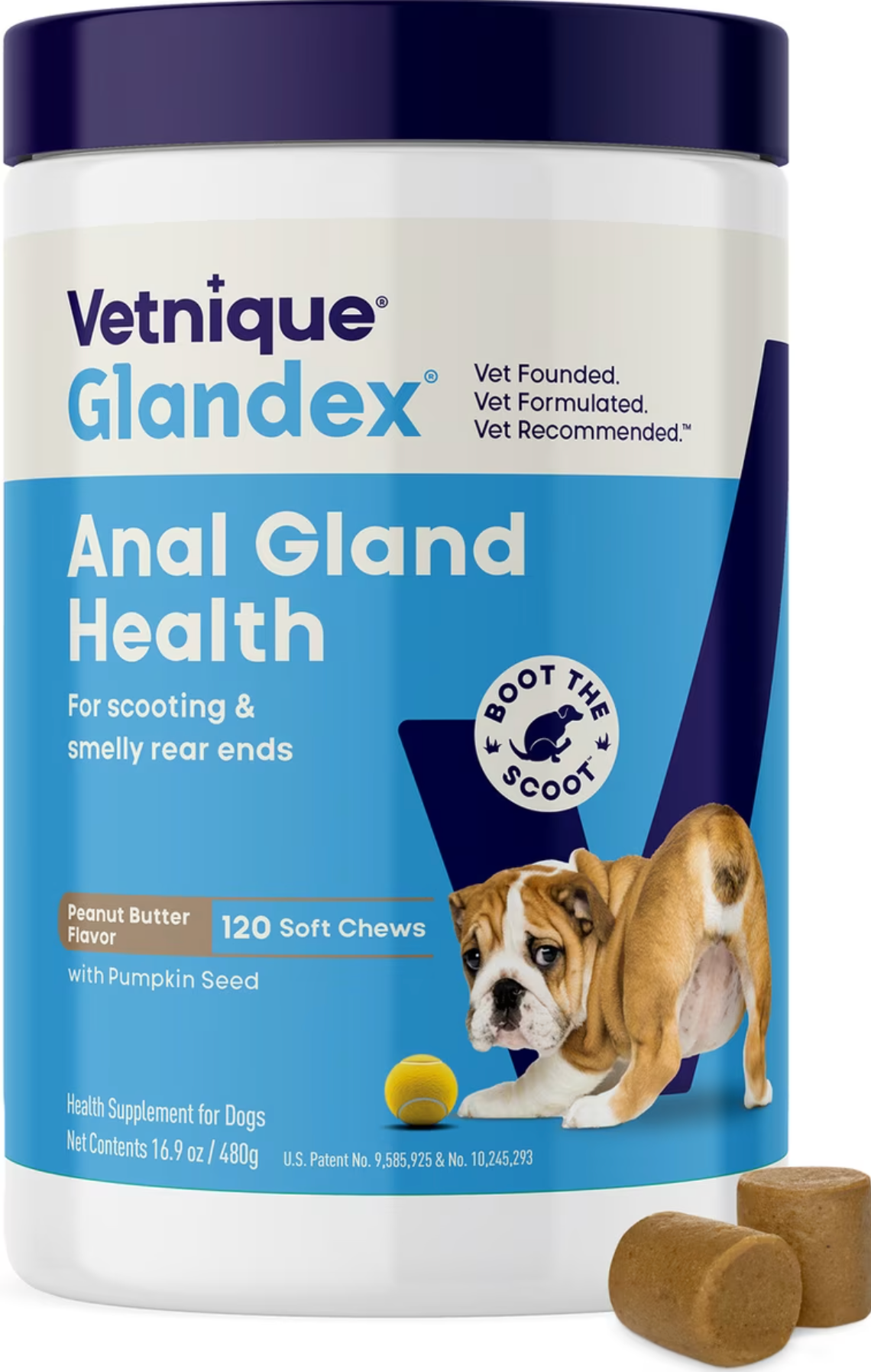 Vetnique Labs, Suplemento para las Glándulas Anales, Sabor Crema de Cacahuate, 4 opc.