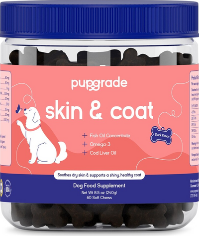 PupGrade, Omega-3 para la piel y el pelaje de perros, sabor Pato, 60 uds.