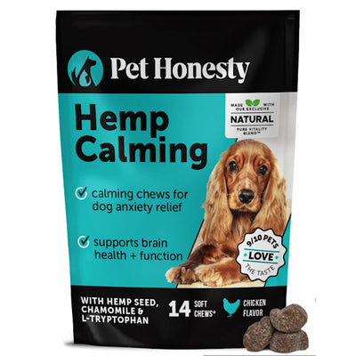 Pet Honesty Hemp Calming sabor Pollo, bolsa de 14 masticables, Chewy 1271542.