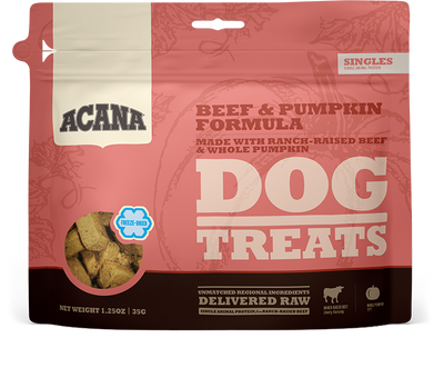 ACANA Singles Beef Pumpkin Freeze-Dried Treats, 1.25 oz 35 g