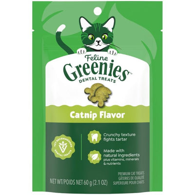 Greenies Feline Dental sabor hierba gatera, envase comercial exacto de 60 g