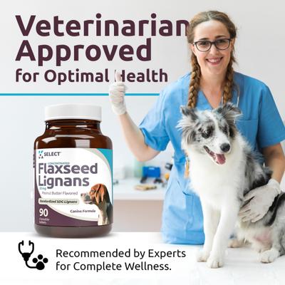 Flaxseed Peanut Butter SDG Lignans Dog Hormone Supplement, 20 mg, 90 count