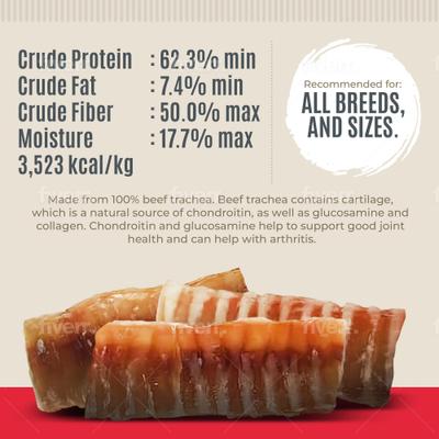 5 to 6-in Trachea Tubes Dog Treats, 12 count