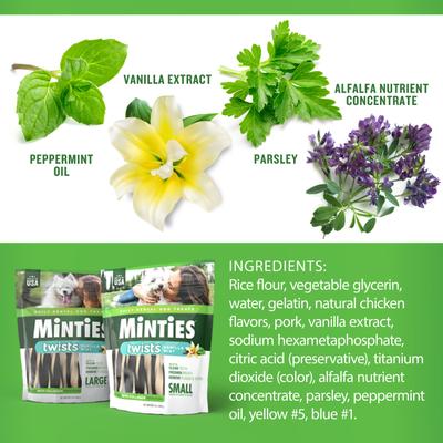 Twists Small Vanilla Mint Dental Dog Treats, 24-oz bag, count Varies