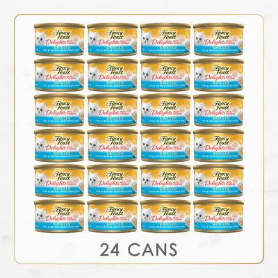 Delights with Cheddar Grilled Tuna & Cheddar Cheese Feast in Gravy Canned Cat Food, 3-oz, case of 24
