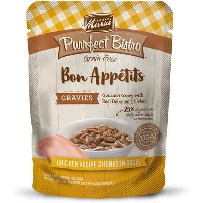 Purrfect Bistro Bon Appetits - Alimento para gatos adultos con pavo sin cereales en trozos en salsa, 85 g (paquete de 24)