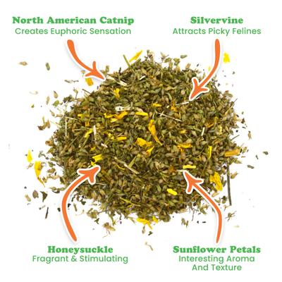 Sierra Sunshine Sunflower, Honeysuckle, Silvervine Catnip Blend, 26-gm bottle