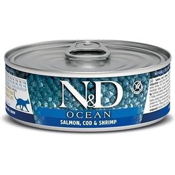 N&D Ocean Salmon, Codfish & Shrimp Grain-Free Wet Cat Food, 2.46-oz can, case of 24