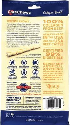 CareChewz Collagen 6 to 7-inch Skinny Braided Sticks Natural Flavored Chewy Dog Treats, 5 count