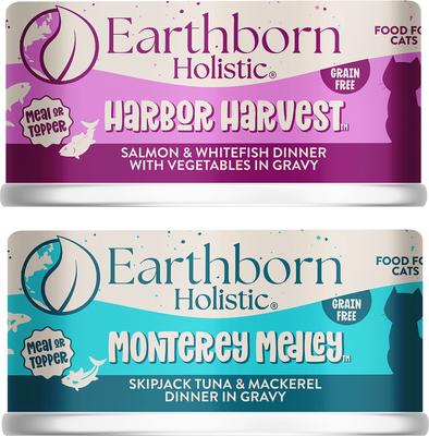 Bundle: Earthborn Holistic Monterey Medley Grain-Free Natural Canned Cat & Kitten Food, 5.5-oz, case of 24 + Earthborn Holistic Harbor Harvest Grain-Free Natural Canned Cat & Kitten Food, 5.5-oz, case of 24