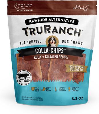 Peanut Butter Collagen Chips Hard Chew Dog Treats, 6-in, 8.2-oz