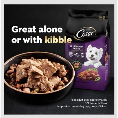 Loaf & Topper in Sauce Rotisserie Chicken Flavor with Bacon & Cheese Dog Food Trays, 3.5-oz, case of 24