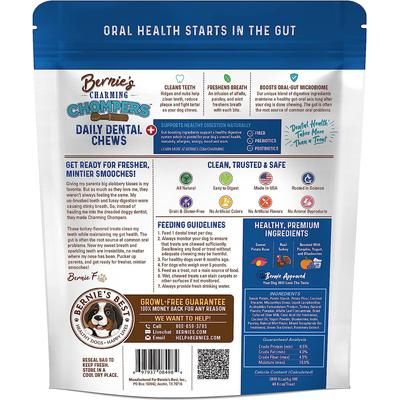 Golosinas dentales para perros pequeños Charming Chompers Daily Dental Chews, 30 unidades