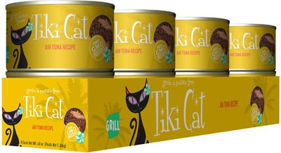Comida enlatada para gatos Grill Ahi Tuna sin cereales, 6 oz, caja de 8