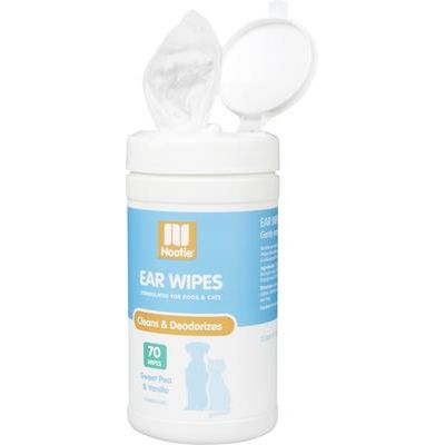 Toallitas húmedas para oídos de perros y gatos con aroma a guisante de olor y vainilla, 70 unidades