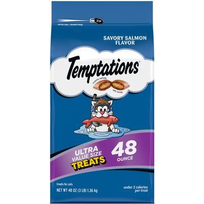 Classic Savory Salmon Flavor Crunchy & Soft Cat Treats, 30-oz tub