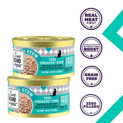 Tuna Fintastic Stew Grain-Free Canned Cat Food, 3-oz, case of 24