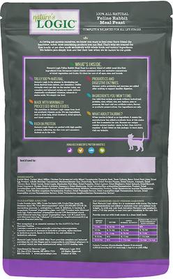 100% Natural Feline Rabbit Meal Feast All Life Stages Dry Cat Food, 7.7-lb bag