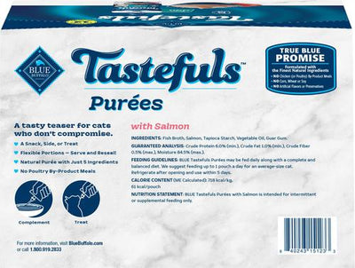 Comida húmeda para gatos Tastefuls Adult Natural Purees con salmón, bolsa de 3 oz, caja de 12