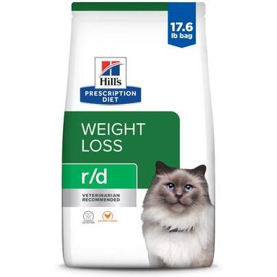 Alimento seco para gatos con sabor a pollo para reducción y control de peso r/d, bolsa de 4 lb