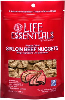 Life Essentials Sirloin Beef Nuggets Freeze-Dried Cat & Dog Treats, 6-oz bag