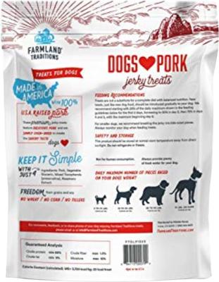 Premios para perros USA Dogs Love Pork Grain-Free Jerky, bolsa de 5 oz