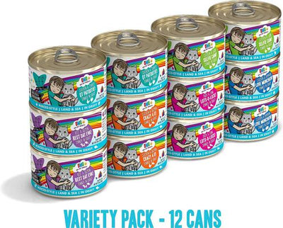 Comida enlatada para gatos sin cereales OMG Rainbow Road Variety Pack, 2.8 oz, paquete de 12, paquete de 2