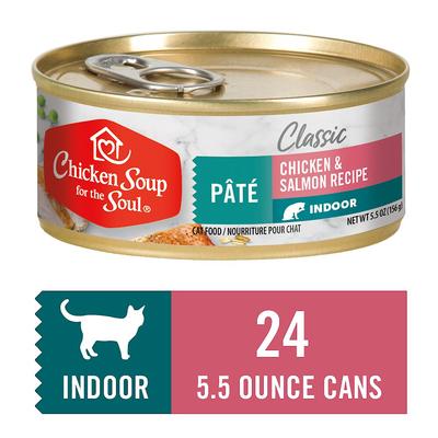 Indoor Chicken & Salmon Recipe Pate Canned Cat Food, 5.5-oz, case of 24