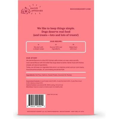 Golosinas para perros con salmón sin trigo al horno, caja de 14 oz