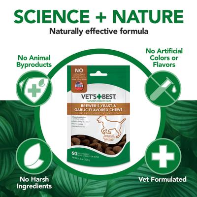 Healthy Skin & Coat Protection Brewer's Yeast & Garlic Flavored Chews Dog Supplement, 60 count