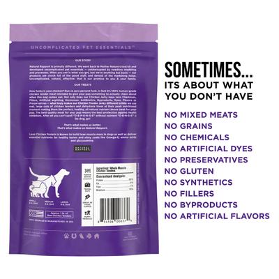 Las únicas golosinas de pollo tierno y cecina para perros, bolsa de 4 oz