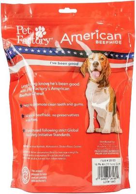 American Beefhide 4-inch Rolls Chicken Flavored Chewy Dog Treats, 10 count