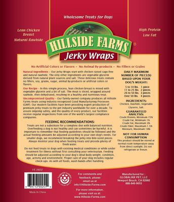 Wraps de pollo y cecina de cuero crudo, premios para perros, bolsa de 32 oz