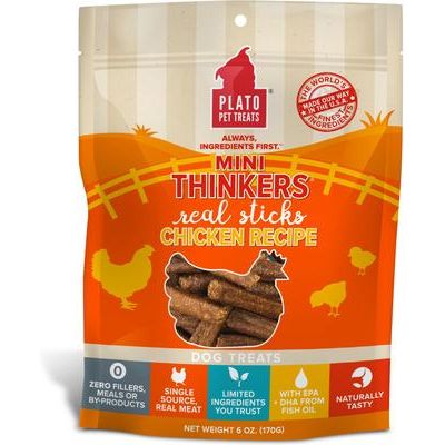 Mini Thinkers Real Sticks - Premios para perros con receta de cordero, bolsa de 177 g