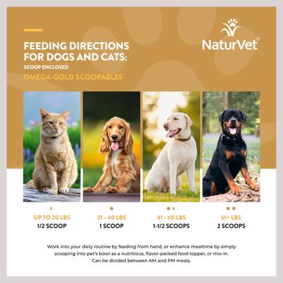 NaturVet, Omega-Gold Skin & Coat Scoopable Tiny Bites, omega-3, omega-6, DHA y EPA para perros y gatos, 312 g