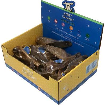 ¡Crunchy Ears - Golosinas masticables de búfalo con miel natural para perros, 15 unidades!