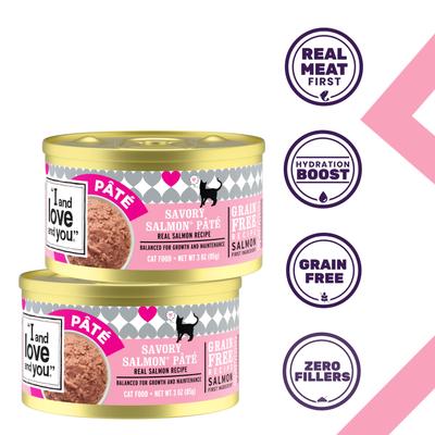 Savory Salmon Pate Grain-Free Canned Cat Food, 3-oz, case of 24