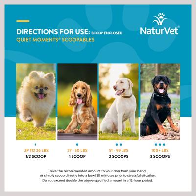 NaturVet, Scoopables Quiet Moments, bocados calmantes con manzanilla y melatonina para perros, bolsa de 312 g